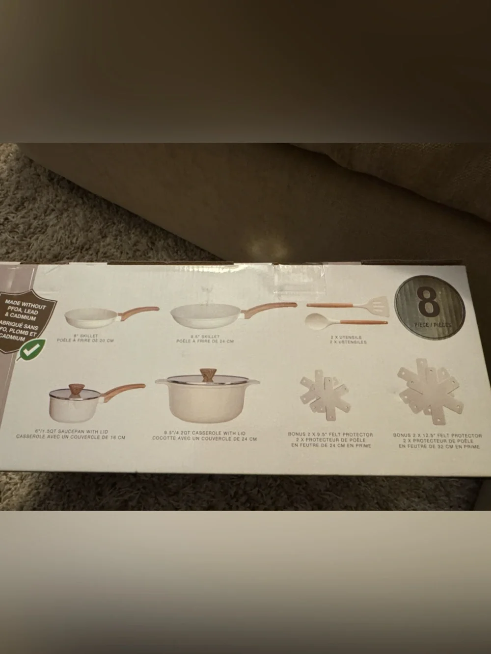NWT Masterclass 8 pc cookware set w/bonus felt protectors